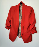 Red notched lapel blazer