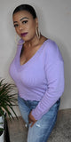 Pretty in lilac knitted sweater