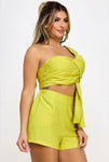 Teresa one shoulder draped top & pant set