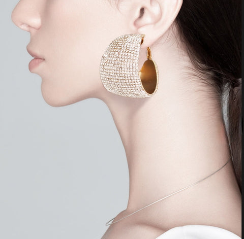 Amara rhinestone  hoop earrings