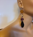 Bead link dangle earrings