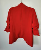 Red notched lapel blazer