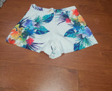 Her summer floral shorts