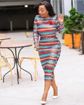 Classy lady  stripe sequin dress