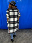 Midi length plaid coat