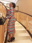 Classy lady  stripe sequin dress