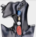 Bead link dangle earrings