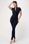 The average girl ruched  jumpsuit - Black
