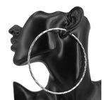 Texture metal hoop earrings