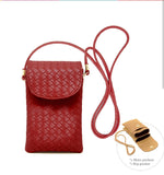 Red faux leather mini cross body bag