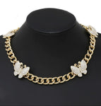 Chunky chain butterfly necklace