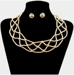 Embellished stone  collar necklace