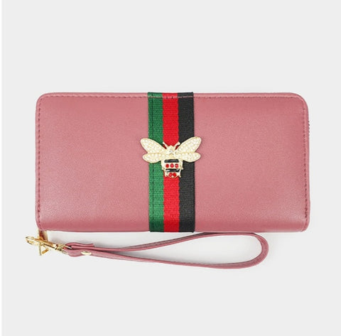 Pink wristlet wallet