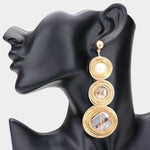 Metal wire drop earrings