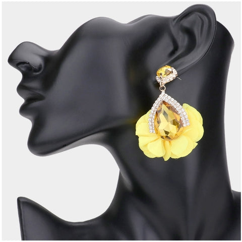 Petal cluster dangle earring