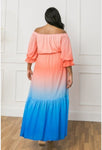 Dorith color block maxi dress