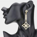 Rhinestone clover drop earrings